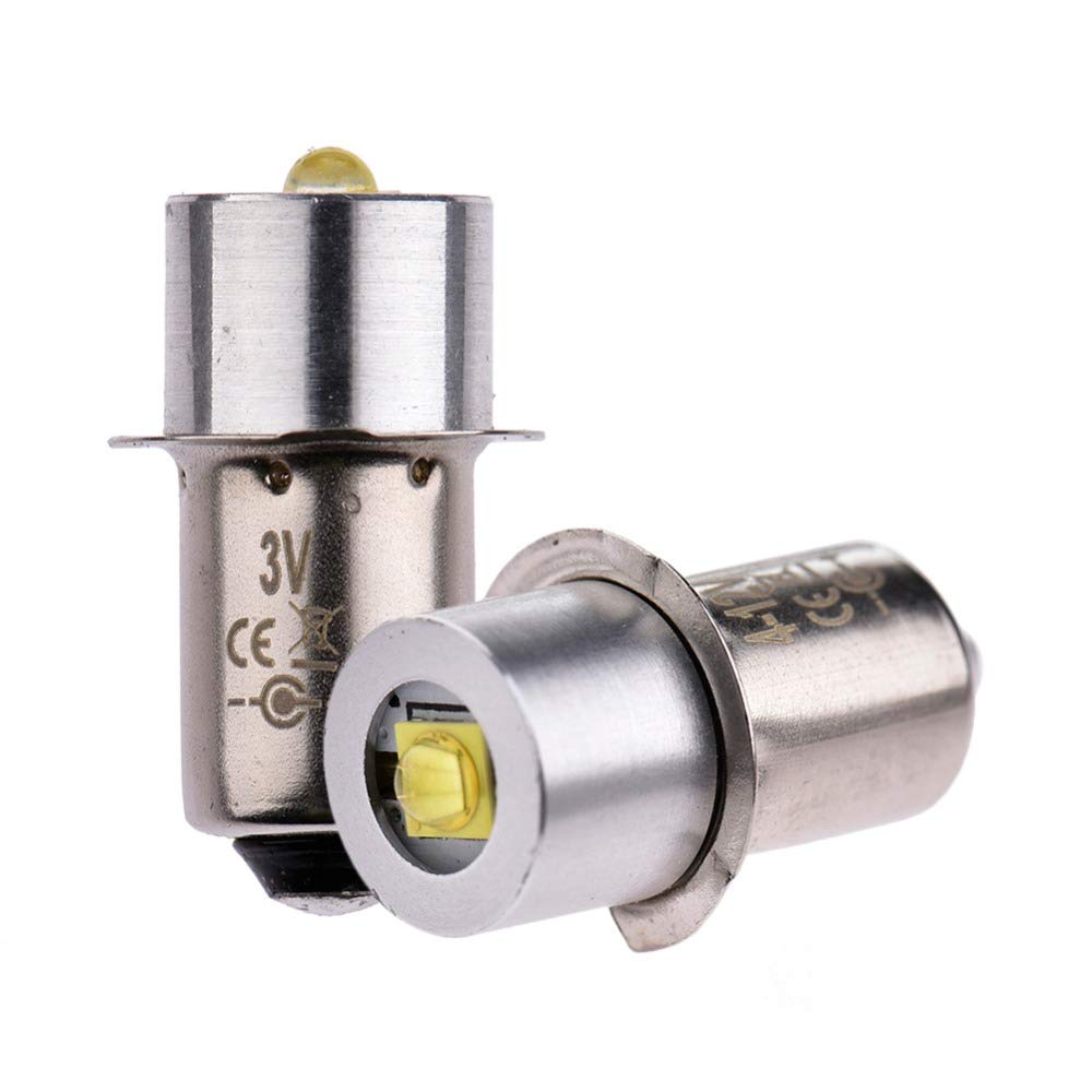 2 Pack P13.5S PR2 LED Upgrade LED Flashlight Bulb 3W 3V